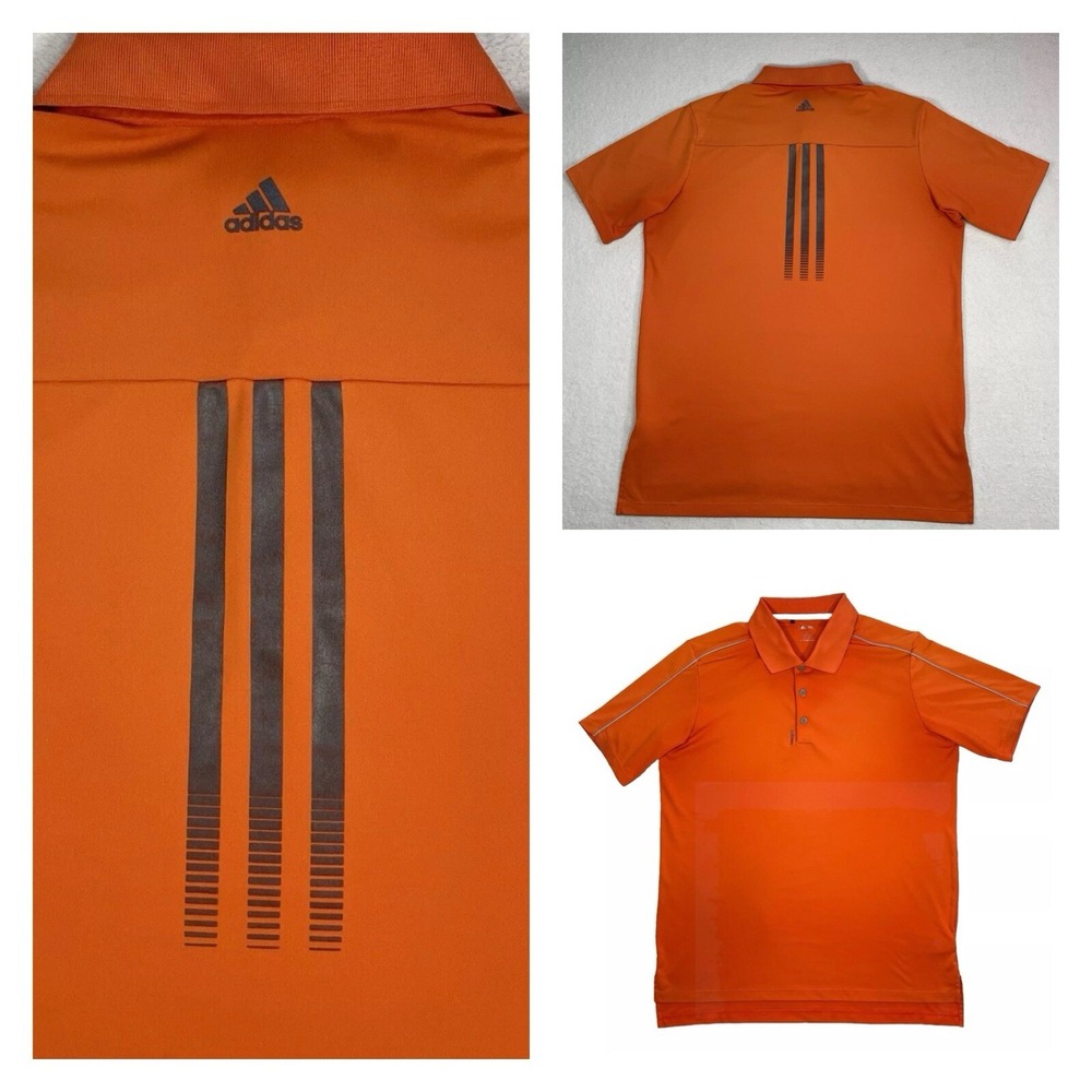 Adidas Golf Adizero Performance Polo Shirt Back Logo Orange Size Large